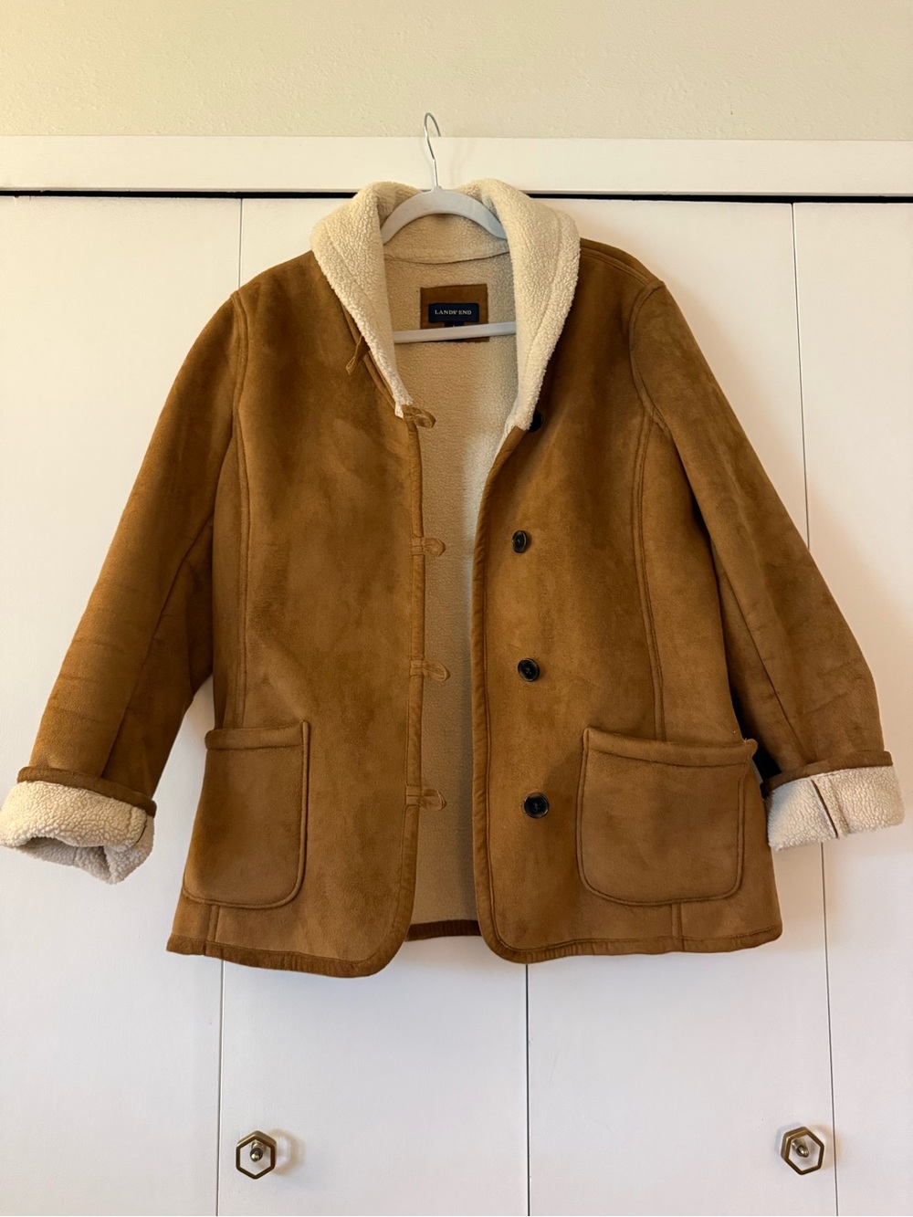 Lands' End Women’s XS or Kid’s 14/16 Shearling-Lined Brown Coat